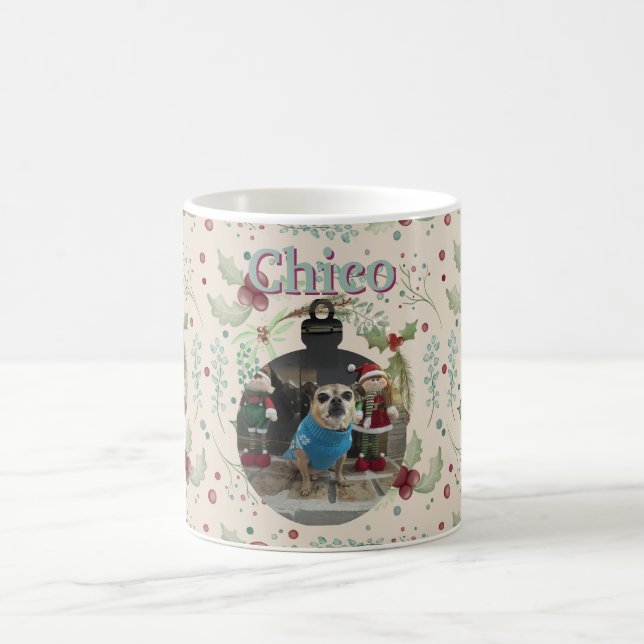 Caneca De Café Merry Christmas Woodland Evergreen Wreath  (Centro)