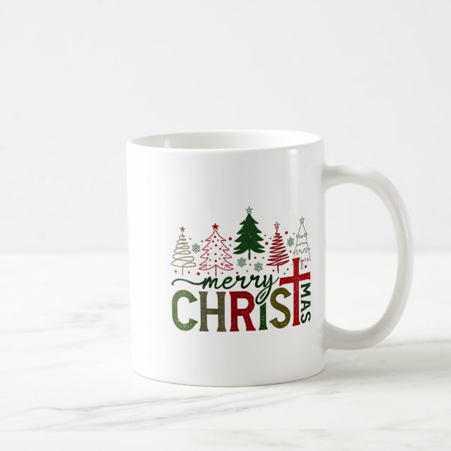 Caneca De Café Merry Christmas Xmas Christian Jesus Family Pajama (Direita)