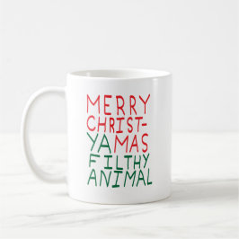 Caneca De Café Merry Christmas ya filthy animal typography
