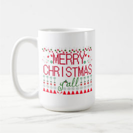 Caneca De Café "Merry Christmas Y'all" Ugly Sweater