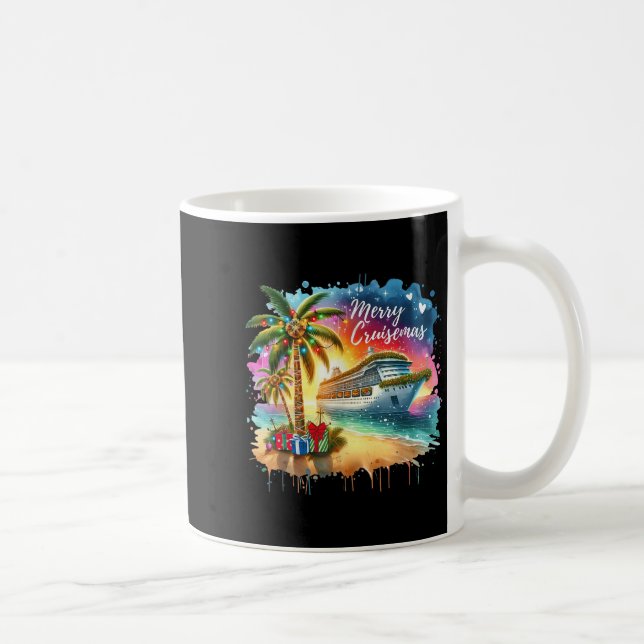 Caneca De Café Merry Cruisemas Family Cruise Christmas Funny Boat (Direita)