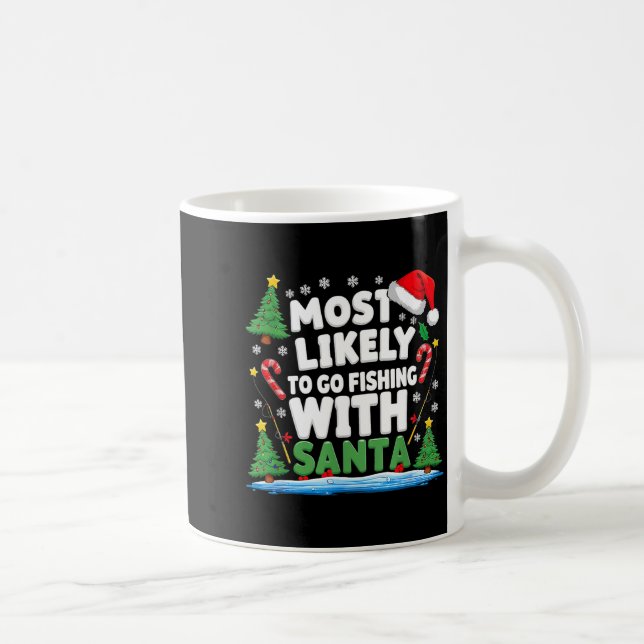 Caneca De Café Merry Fishmas Funny Fish Santa Bigfoot Christmas F (Direita)