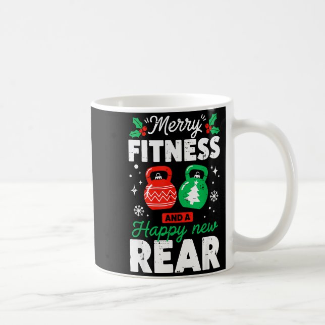 Caneca De Café Merry Fitness Happy New Rear Christmas Holiday Gym (Direita)
