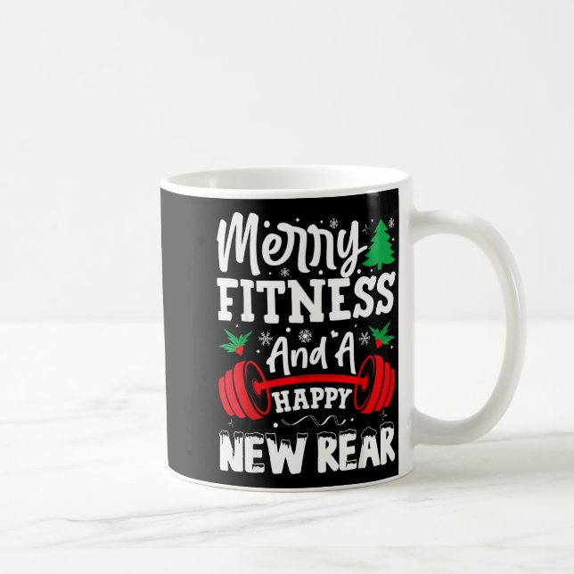 Caneca De Café Merry Fitness Happy New Rear Workout Christmas  (Direita)