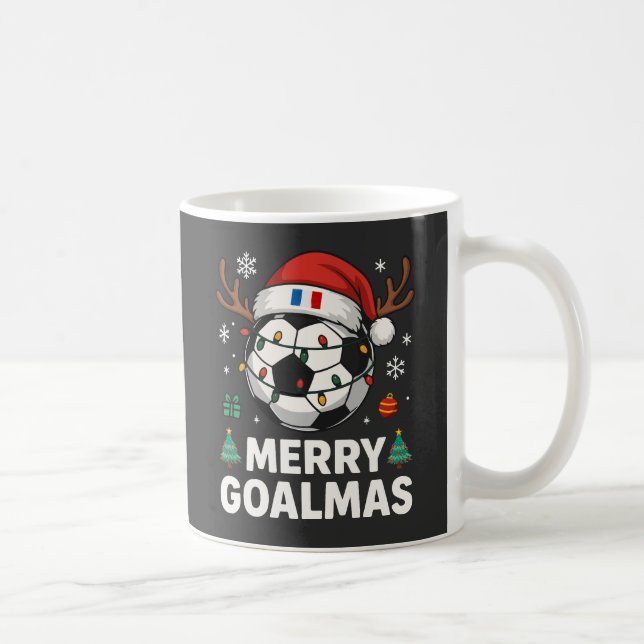 Caneca De Café Merry Goalmas France - Funny Soccer Christmas (Direita)