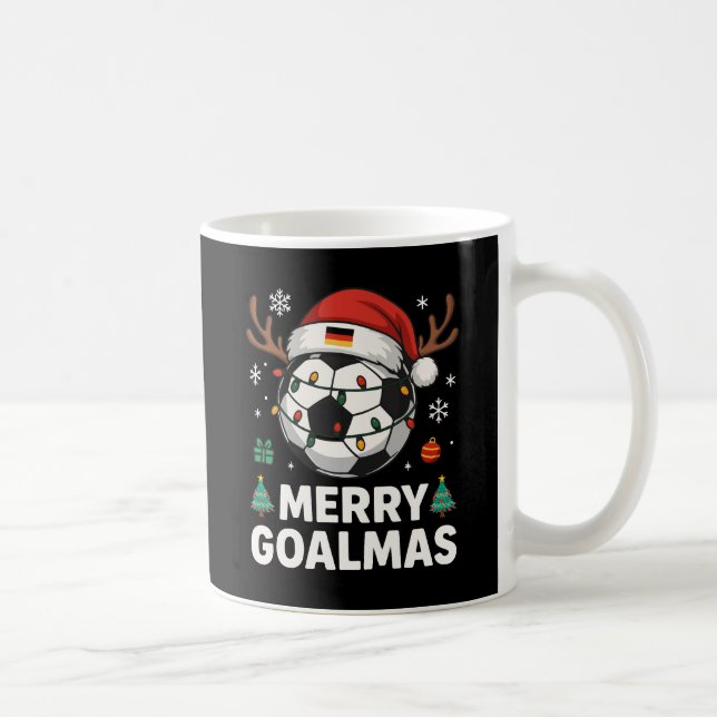 Caneca De Café Merry Goalmas - Funny Soccer Christmas (Direita)