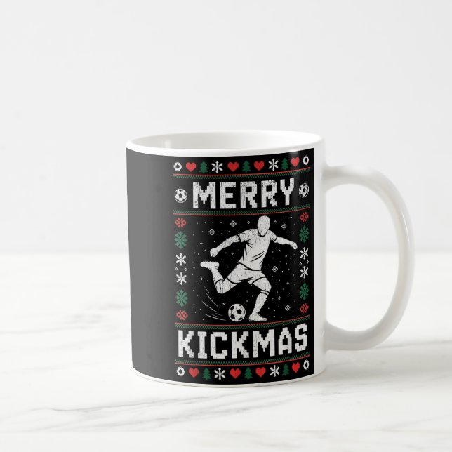 Caneca De Café Merry Kickmas Funny Christmas Soccer Xmas  (Direita)