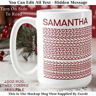 Caneca De Café Merry Kissmyass Nome Personalizado 160R Mensagem O