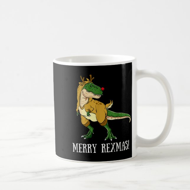 Caneca De Café Merry Rexmas Reindeer T-rex Rudolph Dinosaur Chris (Direita)