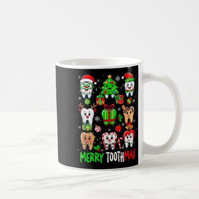 Caneca De Café Merry Toothmas Teeth Collection Santa Reindeer Xma (Direita)