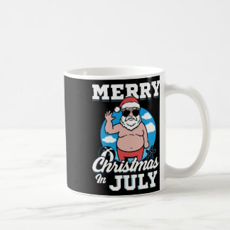 Caneca De Café Merrychristmas In July Funny Santa
