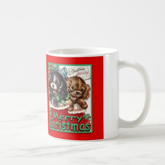 Caneca De Café MerryChrsmsPuppies-ClassicWhiteMug 11oz (Direita)