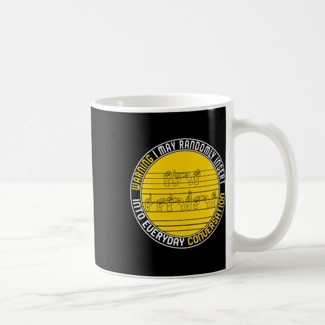 Caneca De Café Mês da Consciência Asl Inserir Aleatoriamente Comm (Direita)