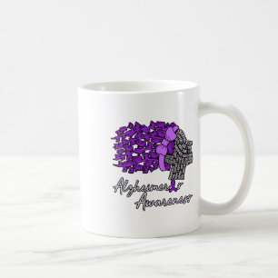Caneca De Café Mês da Fita de Flores Roxas de Conscientização de