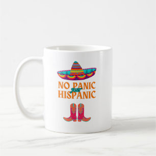 Caneca De Café Mês da Herança Hispânica Sem Pânico Hispânico engr