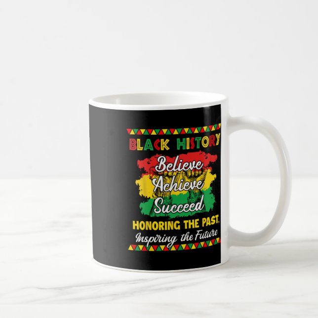 Caneca De Café Mês da História Negra Acredite Alcance Sucesso Mel (Direita)