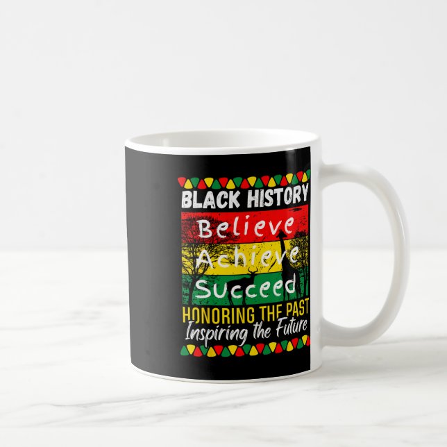 Caneca De Café Mês da História Negra Acredite Alcance Sucesso Mel (Direita)