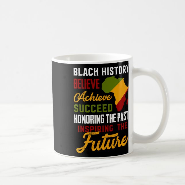 Caneca De Café Mês da História Negra Acredite Alcance Sucesso Mel (Direita)