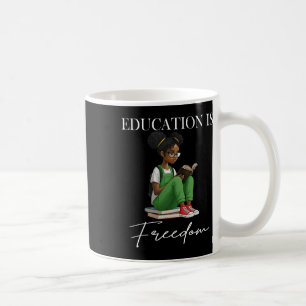 Caneca De Café Mês da História Negra Educação É Livros Liberdade