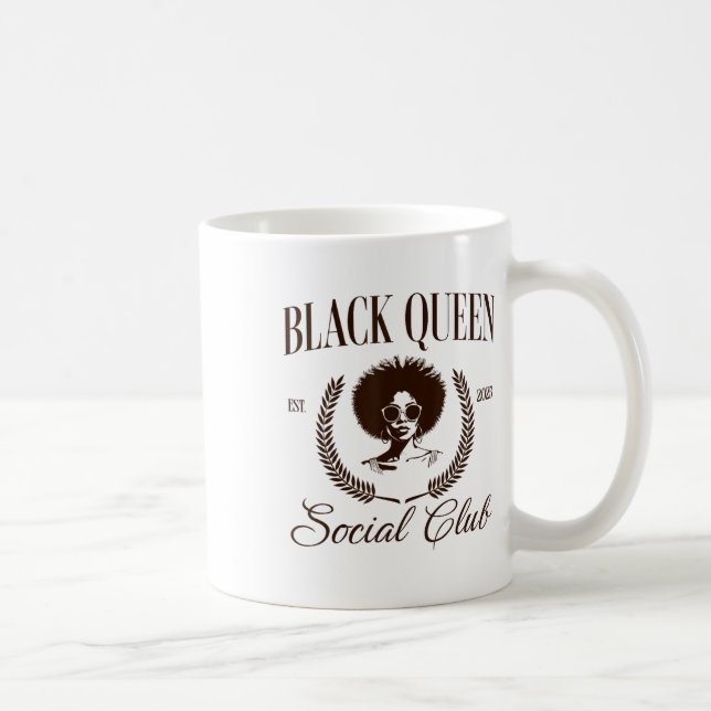 Caneca De Café Mês da História Negra Juneteenth Mulheres Rainha N (Direita)