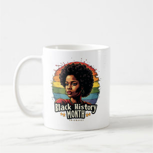 Caneca De Café Mês da História Negra - Mulher Negra Orgulhosa Caf