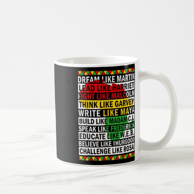 Caneca De Café Mês da História Negra Sonhe Como Líder Africano (Direita)