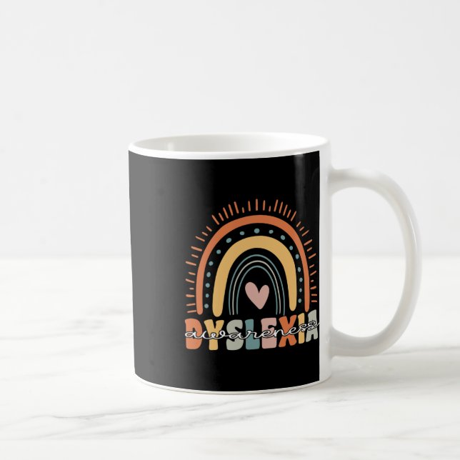 Caneca De Café Mês de Consciência Groovy Retro Arco-Íris (Direita)