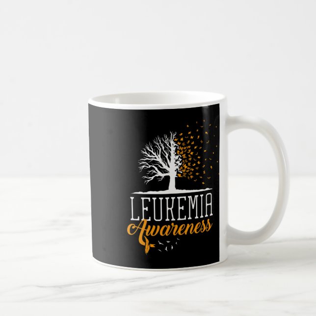Caneca De Café Mês de Conscientização da Leucemia Árvore Borbolet (Direita)