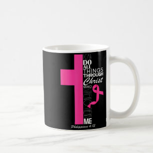 Caneca De Café Mês de Conscientização do Câncer de Mama Guerreiro