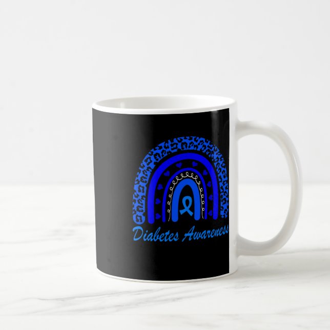 Caneca De Café Mês de Conscientização sobre Diabetes Leopardo Arc (Direita)