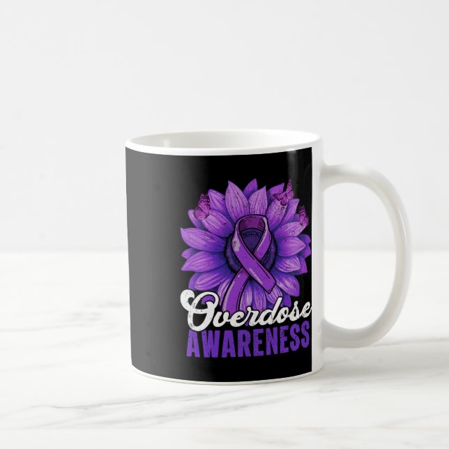 Caneca De Café Mês de Conscientização sobre Overdose Faixa Roxa G (Direita)