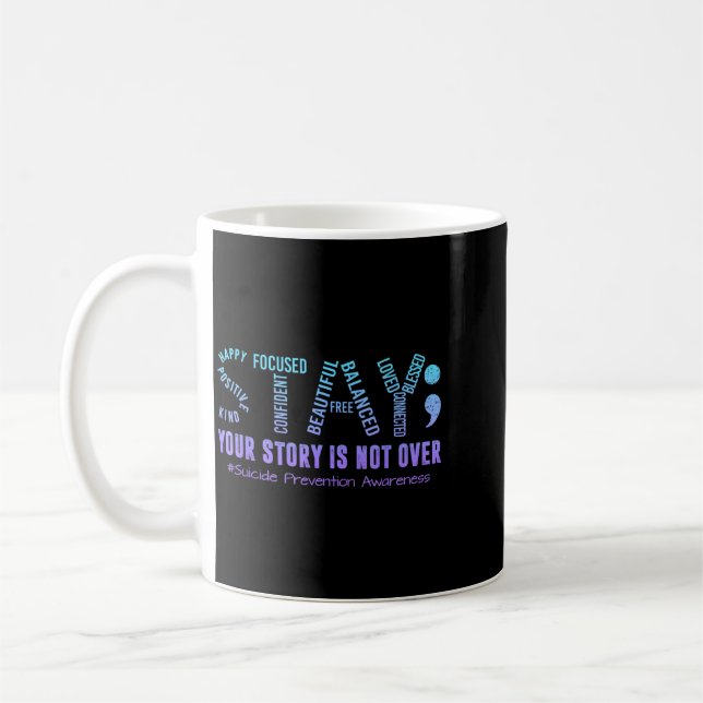 Caneca De Café Mês de Conscientização sobre Prevenção Fita Roxa A (Esquerda)