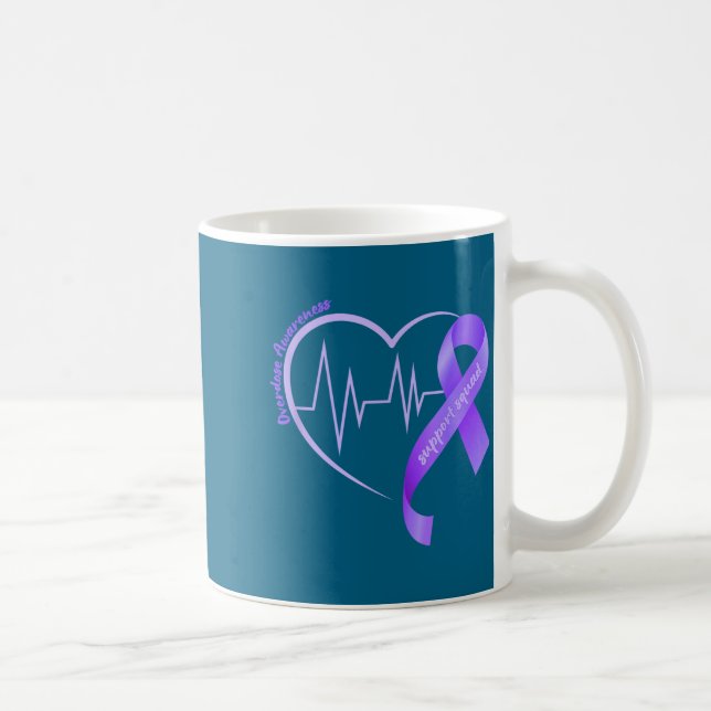 Caneca De Café Mês de Conscientização sobre Superose Laço Roxo Co (Direita)