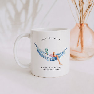 Caneca De Café Mês de Nascimento de Julho Menina   Monograma 