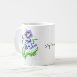 Caneca De Café Mês de Nascimento Nome da Flor Violeta de fevereir