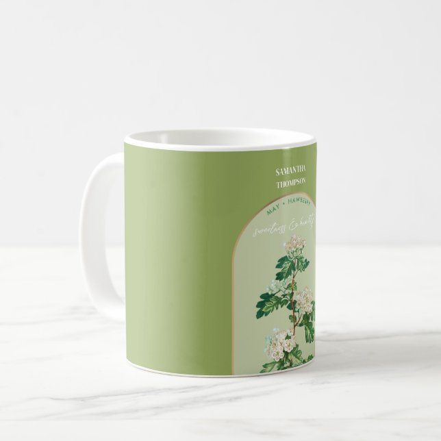 Caneca De Café Mês Personalizado de Flor de Nascimento Maio de Am (Frente Esquerda)