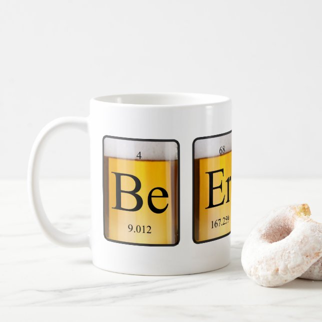 Caneca De Café Mesa Periódica: (Com Donut)
