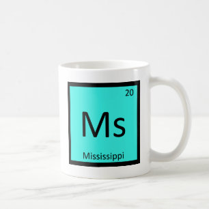 Caneca De Café Mesa Periódica de Química do Estado do Mississip