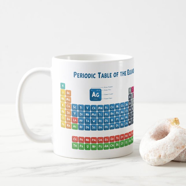 Caneca De Café Mesa periódica dos elementos 2 (Com Donut)