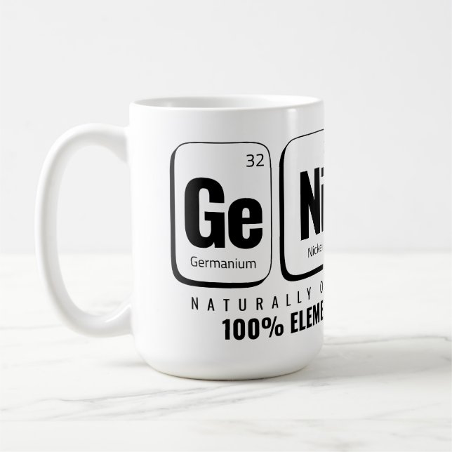 Caneca De Café Mesa Periódica GENiUS - Design de Ciência Engraçad (Esquerda)