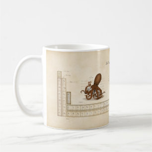 Caneca De Café Mesa Romântica Faux-Antica Periódica de Elemento