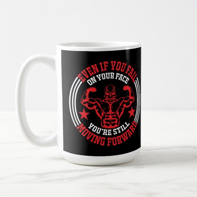 Caneca De Café Mesmo Se Você Cair De Cara na Academia  (Esquerda)