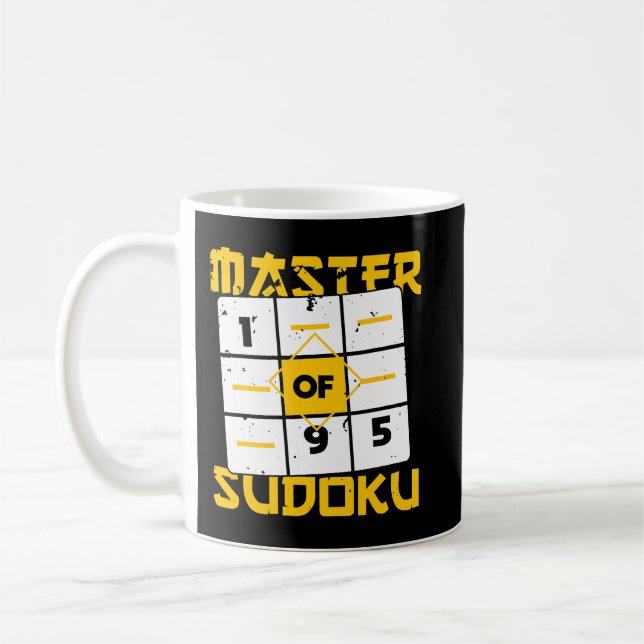 Caneca De Café Mestre Da Piada De Jogo De Matemática De Sudoku Su (Esquerda)
