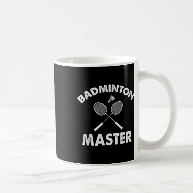 Caneca De Café Mestre de Badminton Jogador de Badminton Engraçado (Direita)