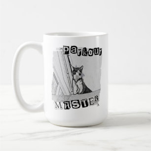 Caneca De Café Mestre de Parkour Épico Design de Gatinho Punk Div