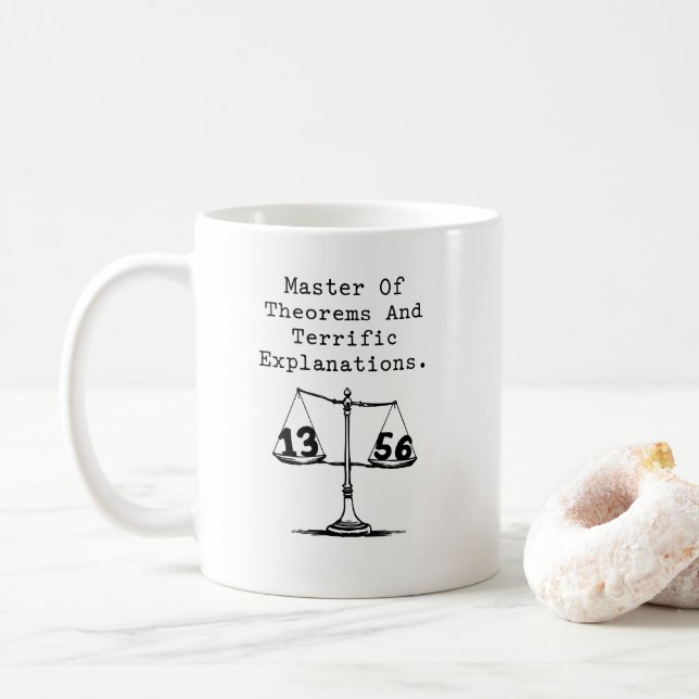 Caneca De Café Mestre de Teoremas Explicações Terríveis (Com Donut)