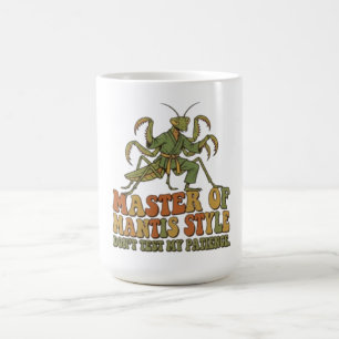 Caneca De Café Mestre do Estilo de Karatê Mantis Inseto Divertido