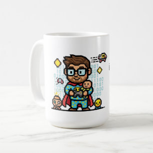 Caneca De Café Mestre dos Bytes e Geek Dad na Hora de Dormir