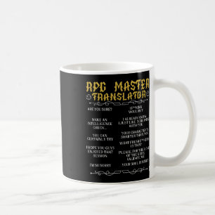 Caneca De Café Mestre Tradutor Rpg D20 Jogos de Mesa Engraçado Rp