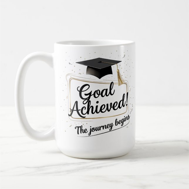 Caneca De Café Meta Atingida Graduação Mug (Esquerda)